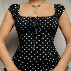 Milkmaid Polka Dot Tie T-shirt