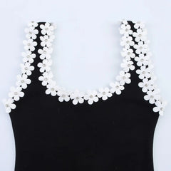 Mini Dress with Floral Strap Details