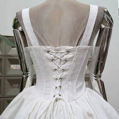 Embroidery Lace-up Crossover Strap Mini Dress