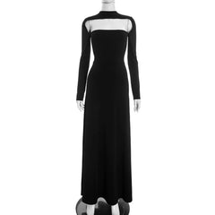 Long Sleeve Neck Cut Out Maxi Dress