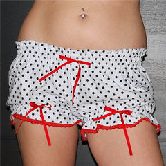 Charming Hotsweet Shorts - Printed with Delicate Lace Trim