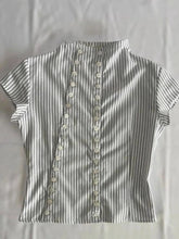 Stripe Short Sleeve Buttoned Shirt