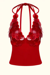 Sequin Shell Halter Top