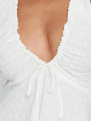 Halter Neck Eyelet Ruffle Tank Top