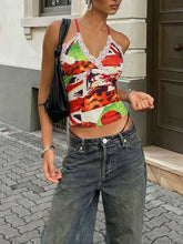 Printed Lace Patchwork Tank Top