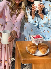 Floral  Long Sleeve Shirt and Pants Pyjama Set