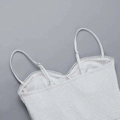 White Floral Embroidered Strap Maxi Dress