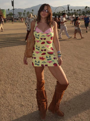 Square Sleeve Lace Trim Mini Bodycon Dress