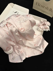 Pink Hello Kitty Ice Satin Shirt And Shorts Pajama Set