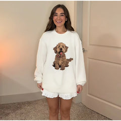 Bear And Puppy Print Knit Pullover