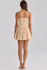 Spaghetti Strap Pleated Hem Mini A-line Dress