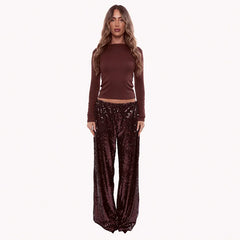 Sequin Wide-Leg Pants