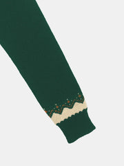 Crew Neck Pumpkin Jacquard Sweater