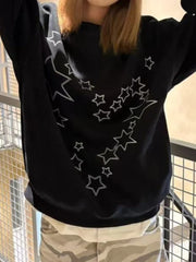 Star Print O-Neck Sweatshirt