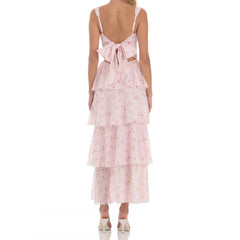 Flower Print Tiered Maxi Dress