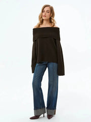 Off Shoulder Knit Sweater