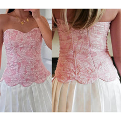 Embroidery Flower Print Corset
