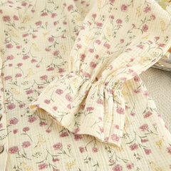 Yellow Printed Long Sleeved Buttoned Shirt And Pants Pajama Set