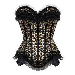 Satin Bow Lace Strapless Corset Top
