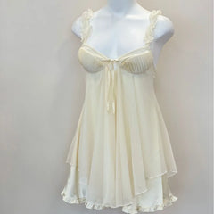 Ruffles Strap Babydoll Mini Nightdress