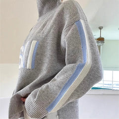 Ski Letter Printed Sweater