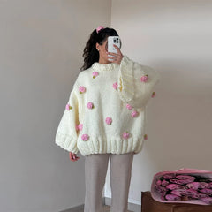 Rose Embellished Sweater