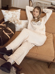 Letter Print Sweatshirt And Pants Set