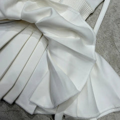 Hooded Sleeveless Patchwork A-line Pleated Mini Dress