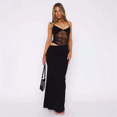Mesh Strap Maxi Dress