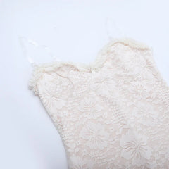 White Lace Strapless Maxi Dress