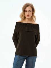 Off Shoulder Knit Sweater
