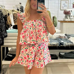 Floral Camisole with Shorts Pajama Set