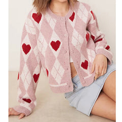 Heart/Bow Button-up Cardigan