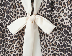 Leopard Short Sleeve A-line Mini Dress