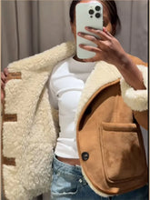 Reversible Brown Fuzzy Suead Pocket Jacket