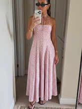 Polka Dot Tie Strap Midi Dress