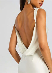 Mermaid Hem Open Back Cowl Strap Maxi Dress