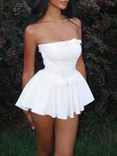 Strapless Diamond Bow Playsuit Mini Dress