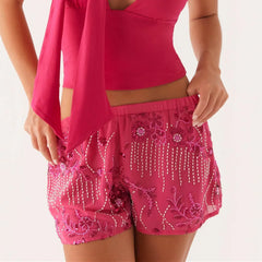Sequin Bead Embellished Shorts