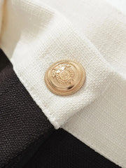 Two Tone O-Neck Long Sleeve Cardigan And Low Waist Shorts Set