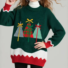 Christmas Tree Graphics Pullover Sweater
