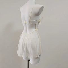 Frill Chest Pad See Through Nightdress