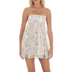 Back Bow Tied Spaghetti Strap Mini Cami Dress