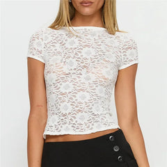 Floral Lace Sheer Crop Top