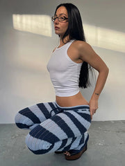 Knitted Low Waist Drawstring Pants