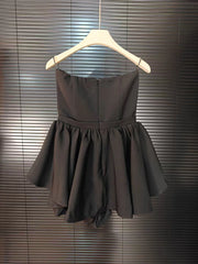 Strapless Diamond Bow Playsuit Mini Dress