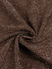 Brown Halter Neck Tie Up Folds With Neck Scarf  Long Dress