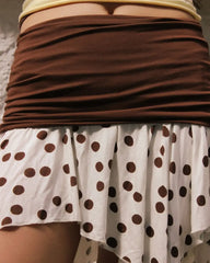 Polka Dot Low Rise Irregular Short Skirt - Streetwear A-Line