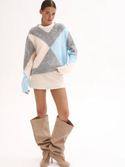 Geometric Argyle Sweater