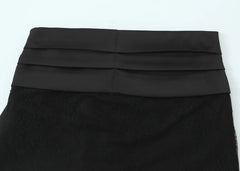 Black Lace Trim Bow Mini Skirt